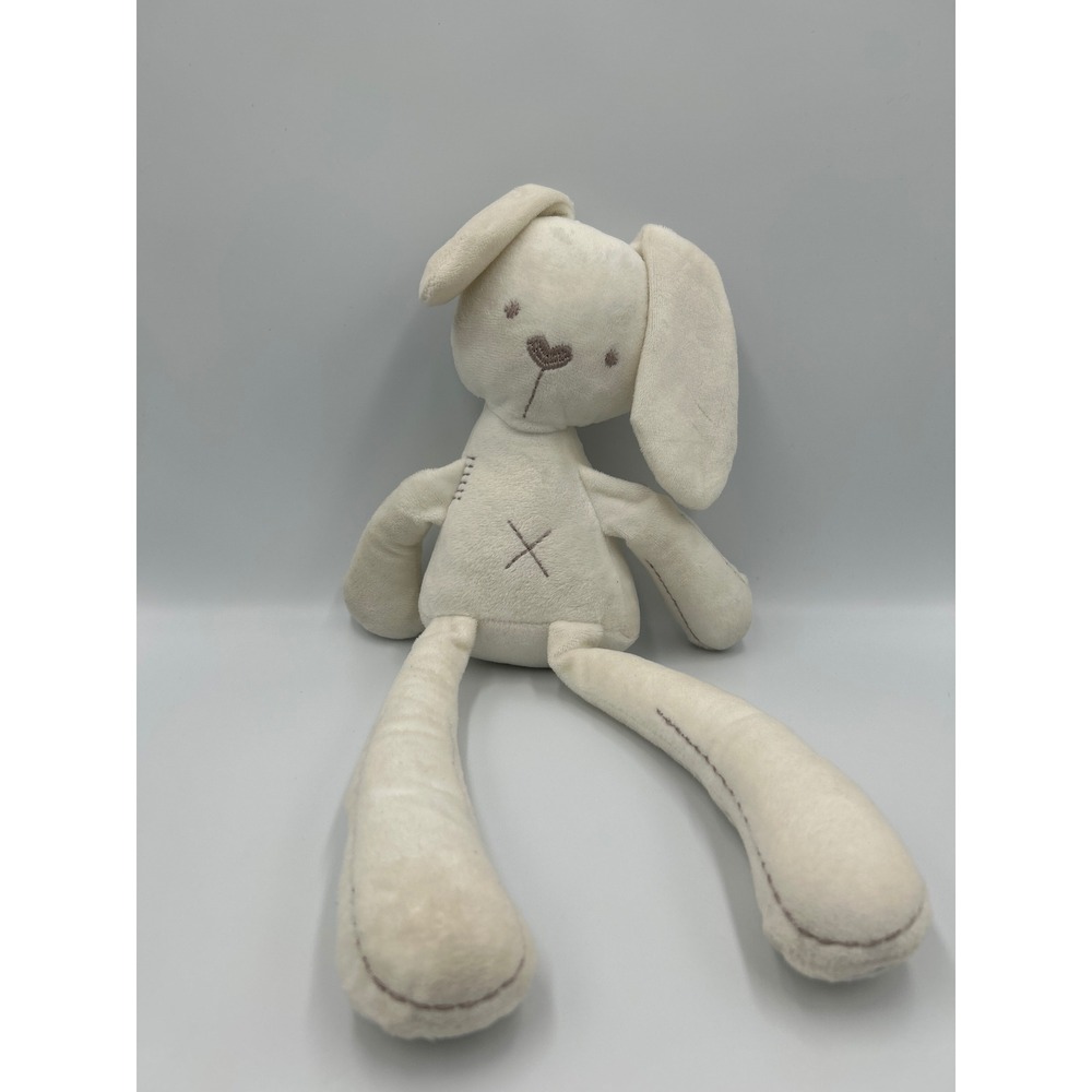 BBSKY Cream‎ Long Legged Bunny Rabbit Plush Stuffed Animal Heart Nose 13 inch